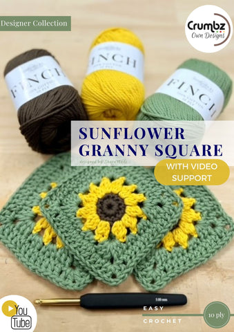 COD053 Sunflower Granny Square (e-pattern + video tutorial)