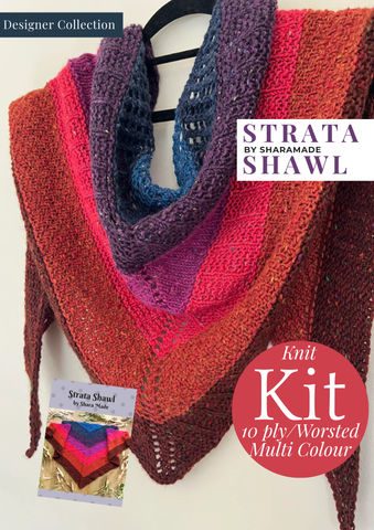 Strata Shawl | Clover Mohair Multi Colour Project Kit