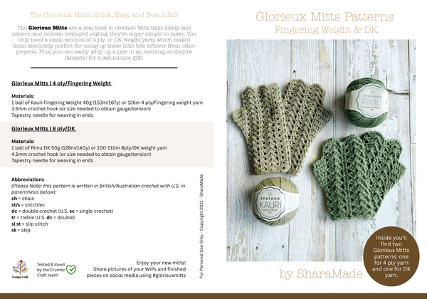 Glorieux Mitts 4 ply & 8 ply (DK) | Project Kit