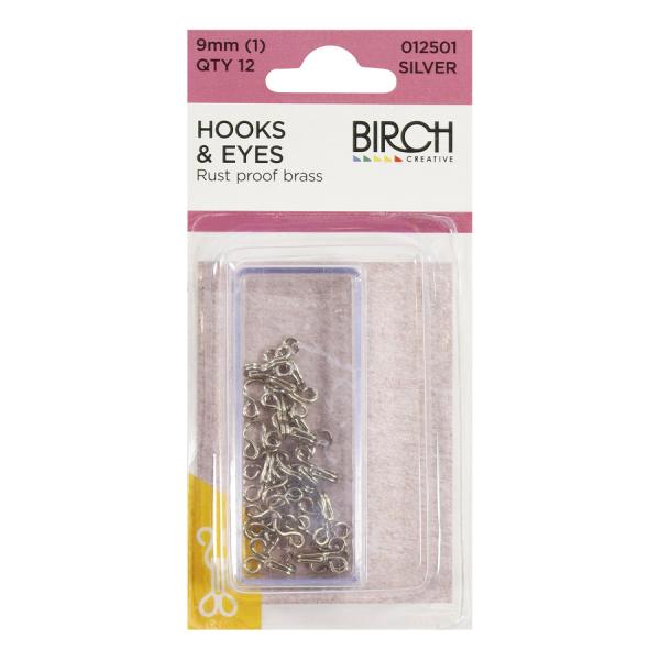 Hooks & Eyes 9mm 12Pk 012501