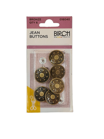 Jean Buttons Bronze 6Pk 016040