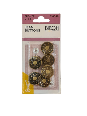 Jean Buttons Bronze 6Pk 016040