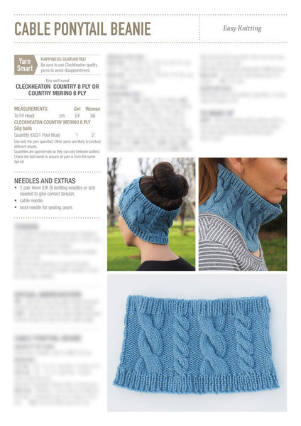 154 Rhiannon Ponytail Beanie Leaflet d/c