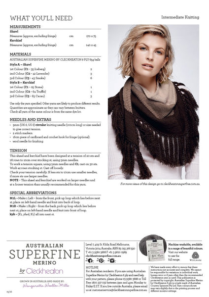 439 Tri-colour Shawl & Kerchief