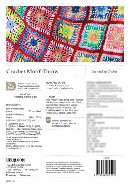 001 Crochet Motif Throw Leaflet