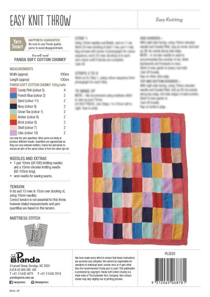 604 Easy Knit Throw Leaflet