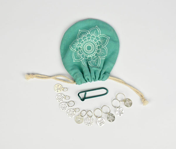Mindful Sterling Silver Plated Chakra Stitch Markers 36632