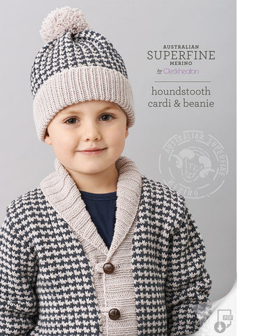 456 Houndstooth Cardi & Beanie