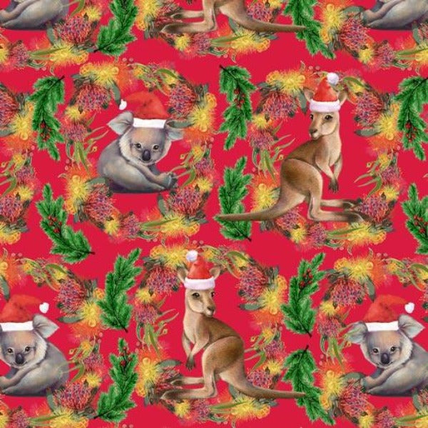 Unalloyed Aussie Christmas Kangaroo & Koala Red 1000B