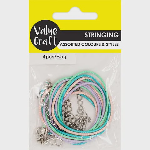 Cord Necklace 42cm Pastel 4pcs VCLN03