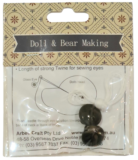 Glass Dolls Eyes (6mm/10mm/14mm) Qty 2