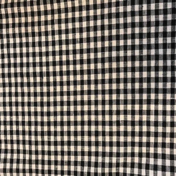 Linen Small Check Black 144cm