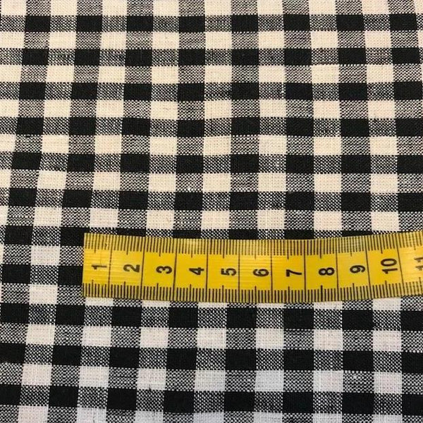 Linen Small Check Black 144cm