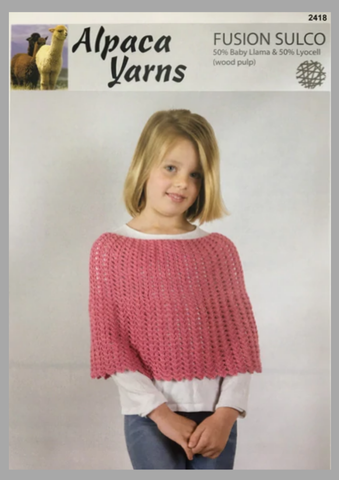 2418 Fusion Crochet Girl's Poncho Leaflet