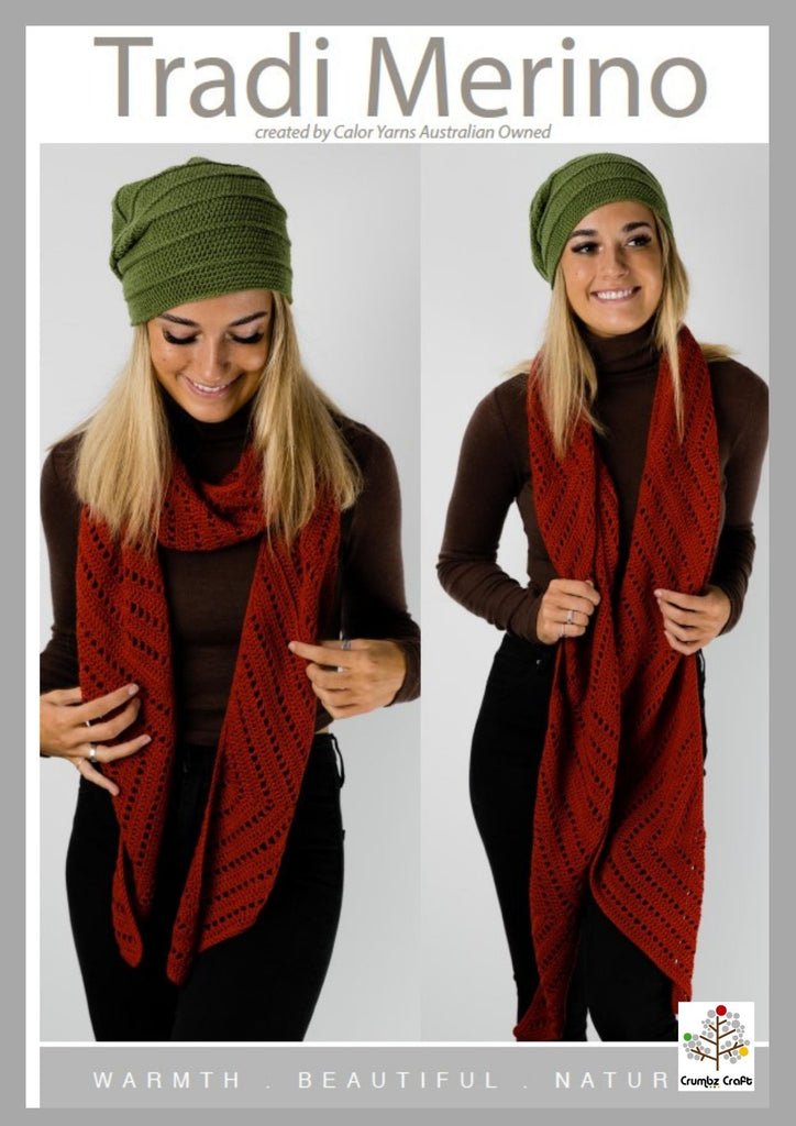 CY263 Tradi Merino Crochet Beret & Scarf (e-pattern)