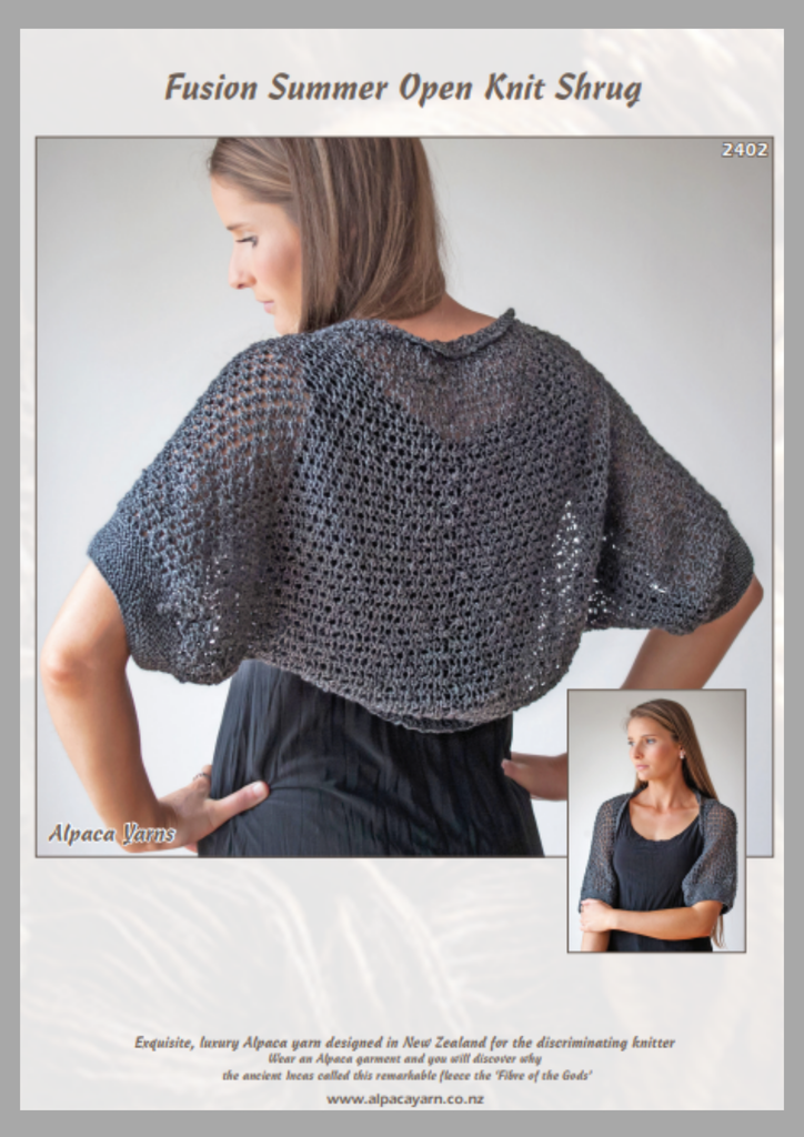 2402 Fusion Summer Open Knit Shrug (e-pattern)