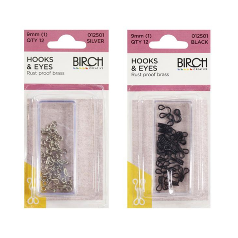 Hooks & Eyes 9mm 12Pk 012501