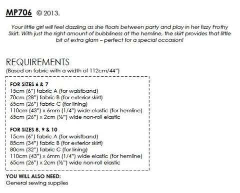 MP706 Frothy Skirt Pattern