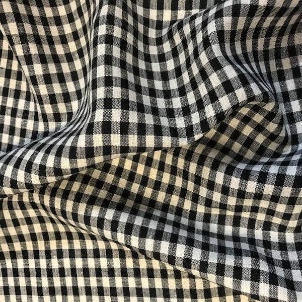 Linen Small Check Black 144cm