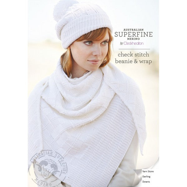 452 Check Stitch Beanie & Wrap