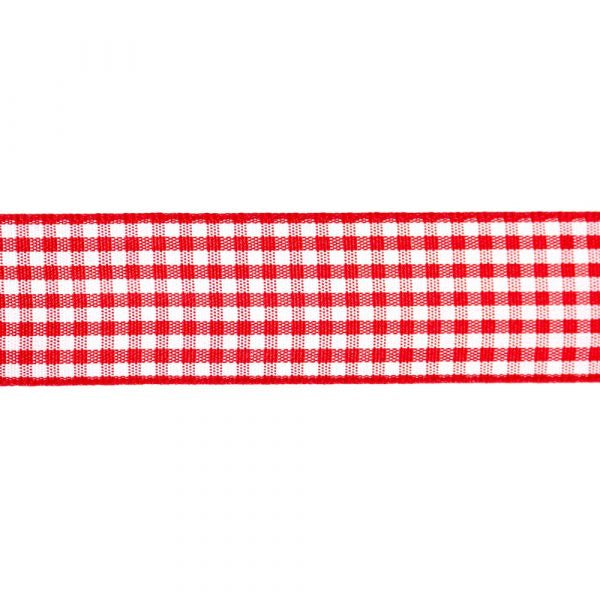 Ribbon Gingham 25mm 015 Red